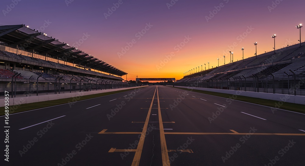 Obraz premium Sunset at the Race Track.