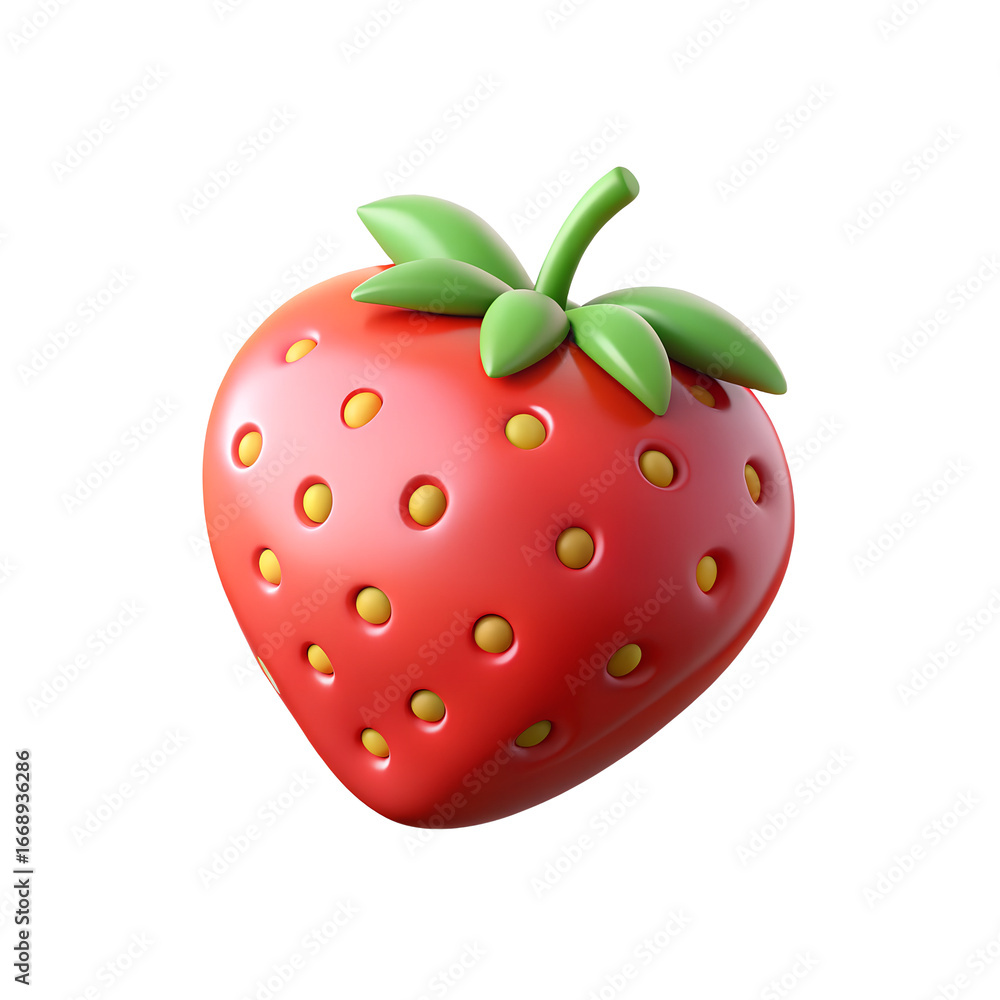 Obraz premium Strawberry 3D Transparent Background Image