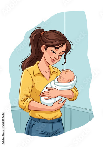 Nurse creating safe environment for infant care