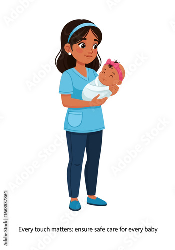 Nurse raising awareness about child health safety