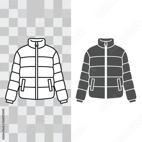 Vector art of a stylish winter jacket for keeping warm and fashionable during the cold season
