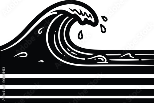 Black wave graphic illustration