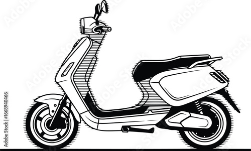 Illustration of a modern electric scooter, a sustainable urban vehicle