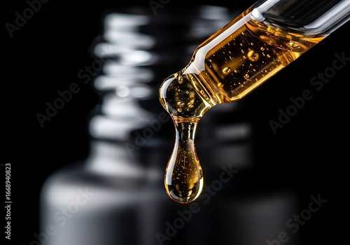 Halloween Product Photography Styling Golden Serum Dropper Bottle Closeup