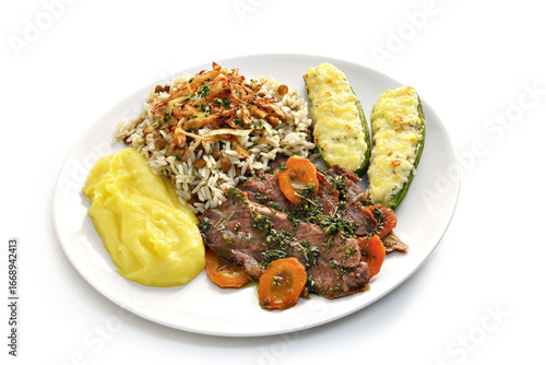 Εκτύπωση καμβά Prato feito - Executivo -Carde com arroz e purê