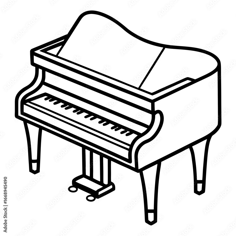 Minimal Piano Vector on White Minimal Piano Vector on White