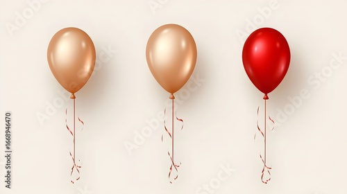 Shiny Balloons Set Gold Red Party Decoration