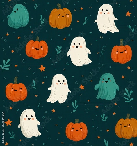 cute halloween ghosts pattern