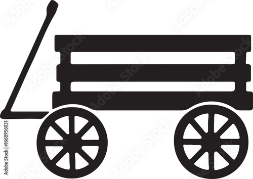 Wagon Silhouette Design on White Background