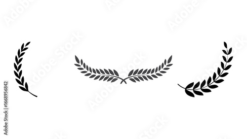 Elegant laurel wreath variations for award ceremonies, championships, and premium branding projects, signifying achievement and prestige