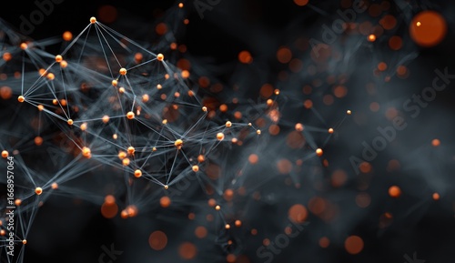 Fototapeta Naklejka Na Ścianę i Meble -  Abstract network of interconnected spheres