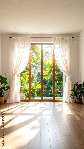 Sunny room with garden view