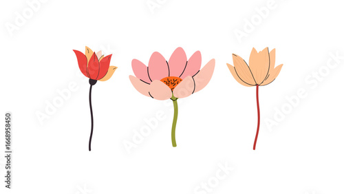 Delicate pastel lotus flowers bloom beautifully, bringing serene natural elegance and tranquil springtime vibes to any design project.