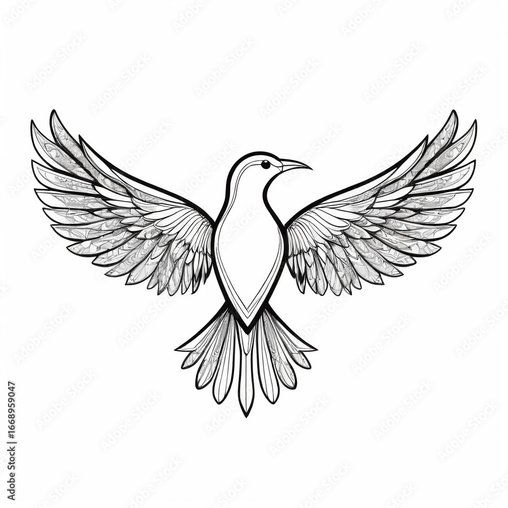 Obraz premium Majestic bird with intricate wing patterns in artistic design