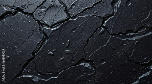 Dark stone texture with natural fissures, ultra-high resolution, seamless pattern potential

