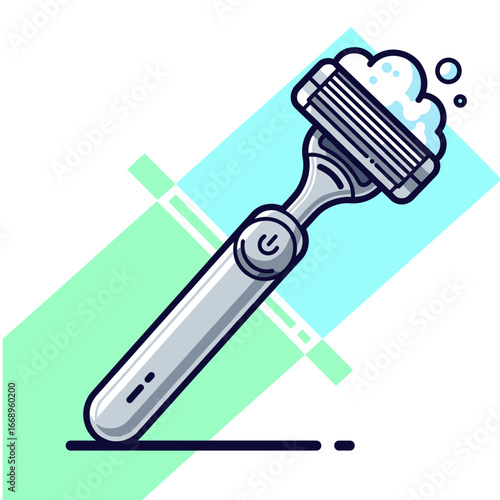 Shaving razor icon logo flat vector design