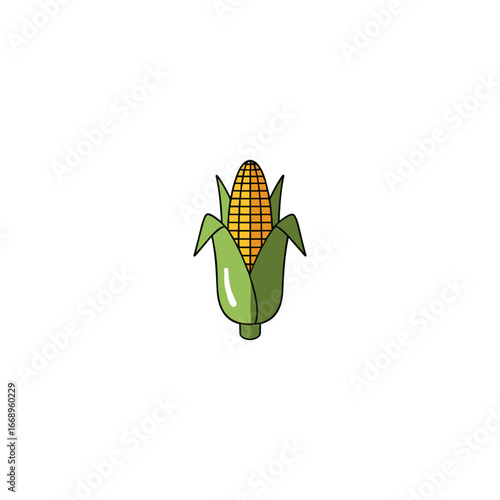Corn icon logo flat vector design