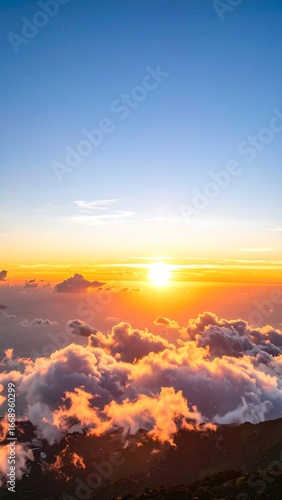 Sunrise above clouds