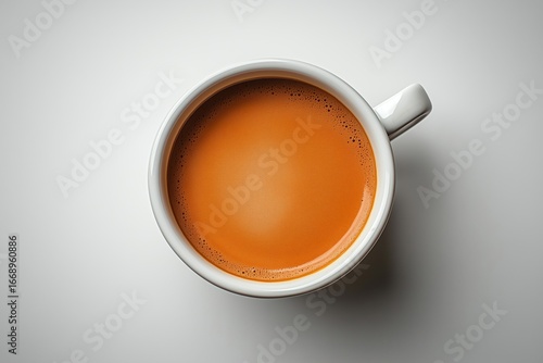 Warm Cup of Coffee Resting on a White Saucer in a Cozy Setting for Morning En...