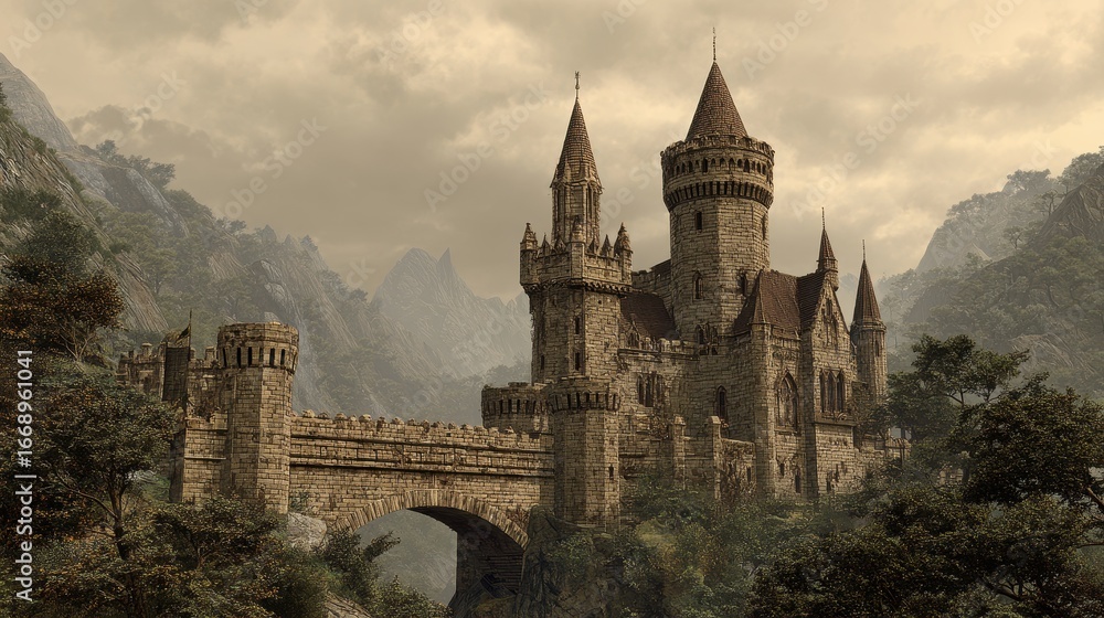 Naklejka premium vintage castle.