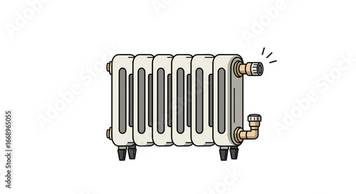 Radiator illustration, modern design style, home heating concept