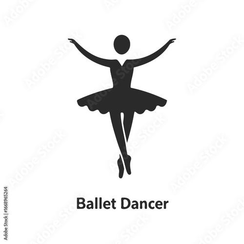 Silhouette of female ballet dancer in elegant pose