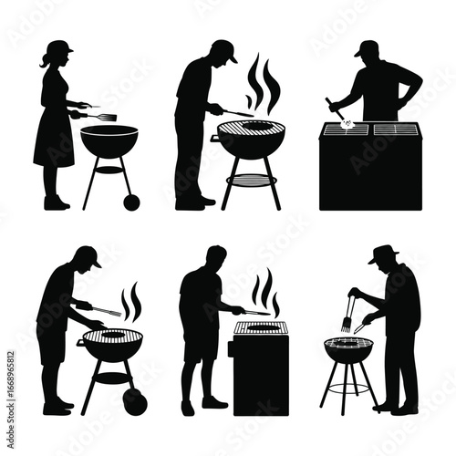 Various Grillers and Barbeque Silhouettes