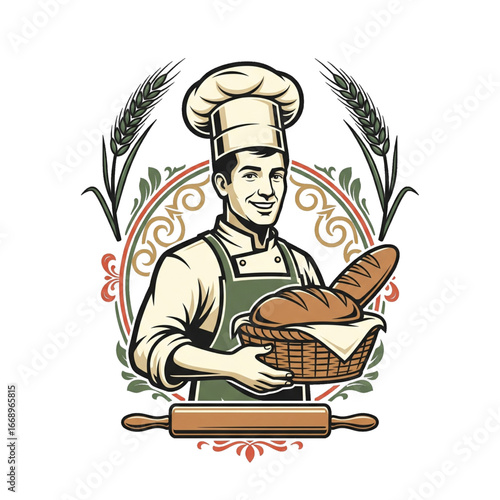 Bread seller and customer 