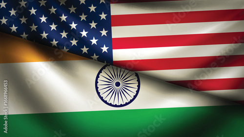 india and usa flag fusion design