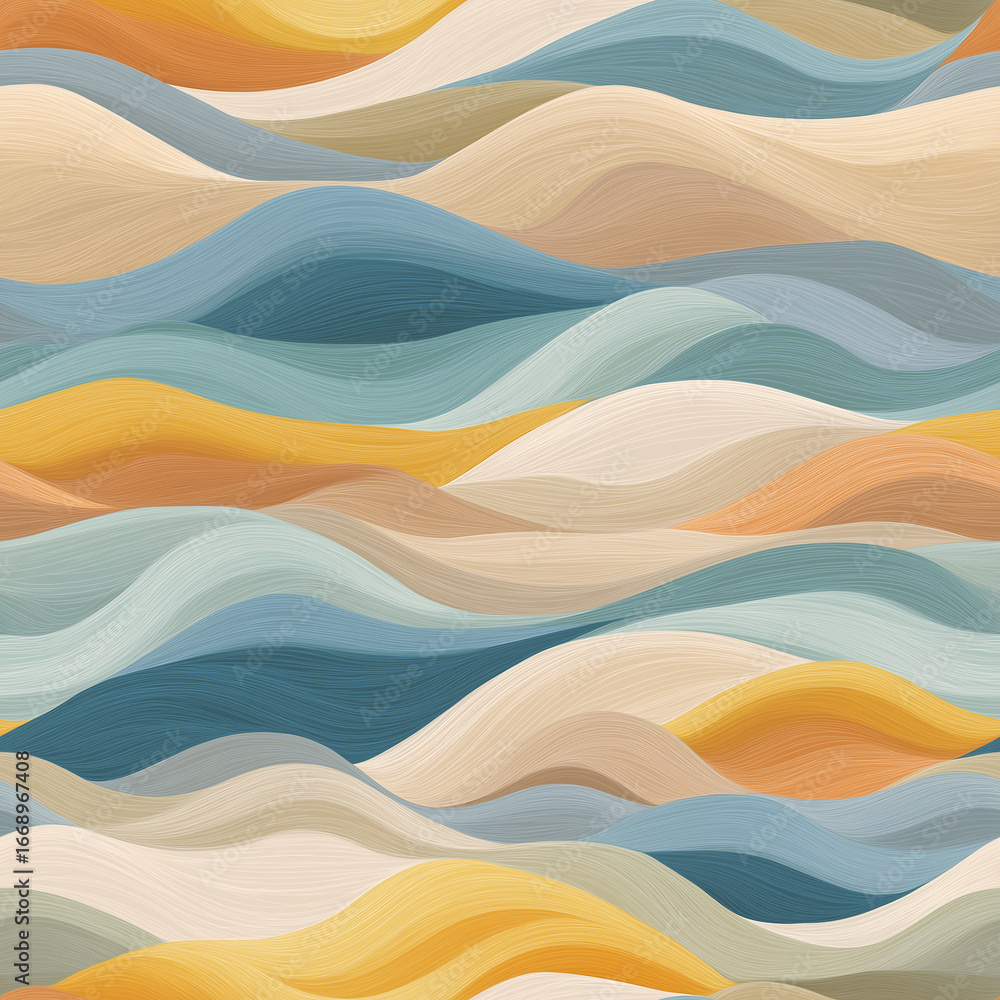 Fototapeta premium Seamless Pastel Flowing Dunes Gradient Pattern