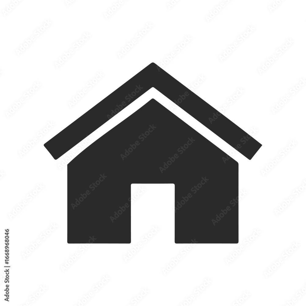 Obraz premium Simple black home icon on white background