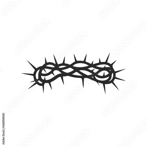 Crown of thorns symbol design on white background