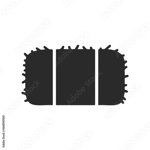 Black seaweed sushi roll clipart on white background