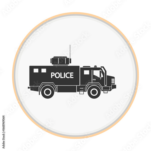 Police Armored Vehicle Vector Icon