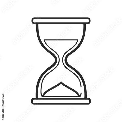 Black and white hourglass icon representing time and patience