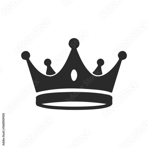 Simple black crown icon on white background