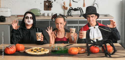 Kids dressed for Halloween ...