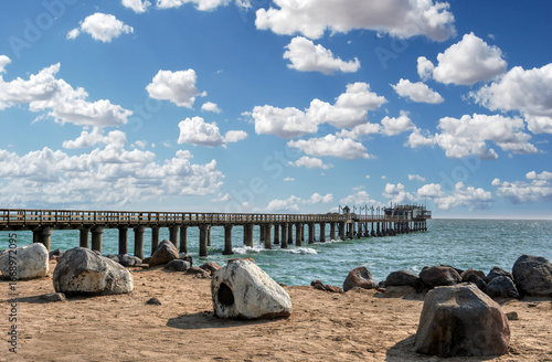 Obraz na plátně jetty in the port city of Swakopmund, Namibia, tourist resort by the sea Namib d