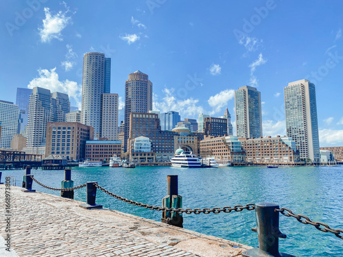 Boston Skyline and Harbor from Seaport