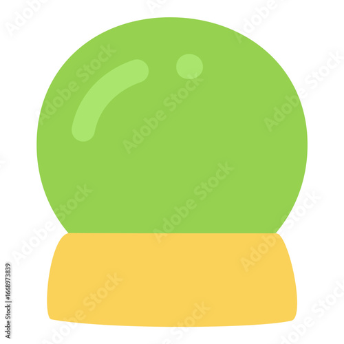 Crystal ball fortune telling Halloween symbol isolated on white