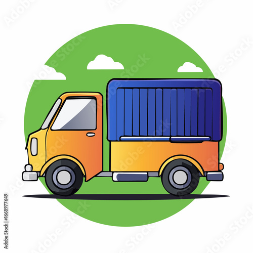 Delivery Vehicle Vector Illustration Depicting Logistics and Transport Services
