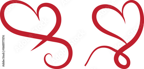 Hand-drawn heart design, love symbol vector illustration, romantic doodle, Valentine decoration, cute heart outline for cards and creative design