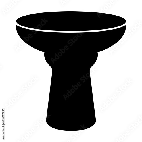 Silhouette of a Doumbek Darbuka Derbake Drum Percussion Instrument Isolated on White