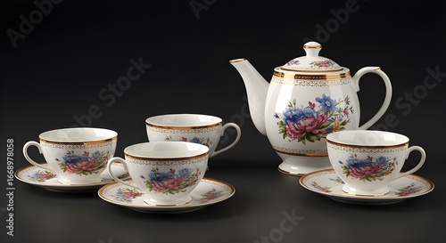 Wallpaper Mural Teapot and cups. Torontodigital.ca