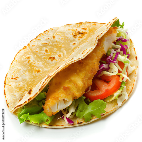 Crispy Fish Tacos with Fresh Vegetables