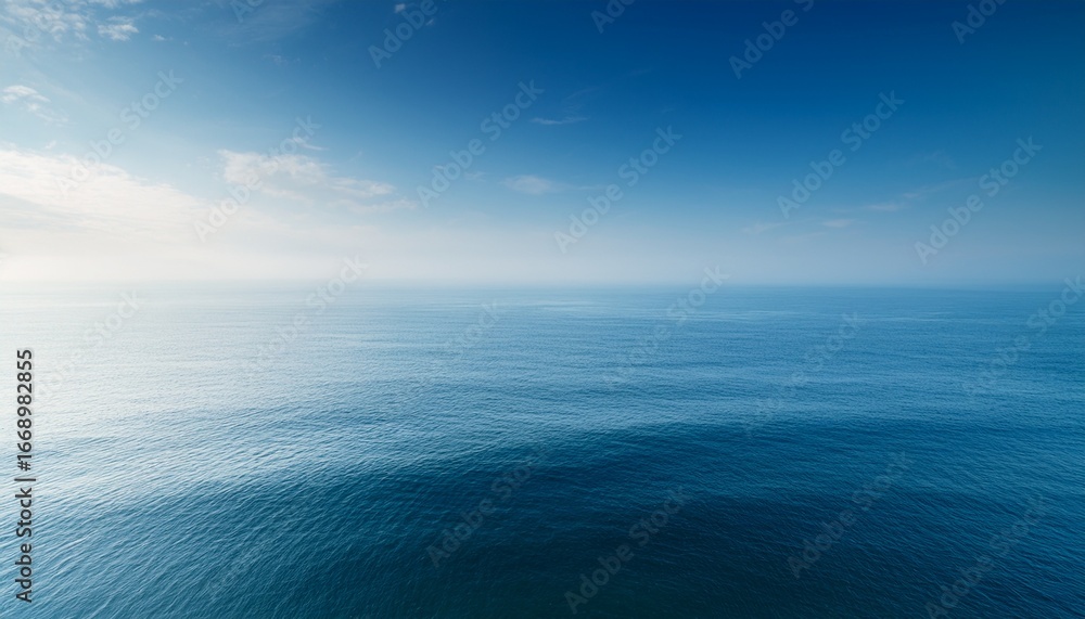 Fototapeta premium calm horizon over tranquil ocean with gentle mist and soft light