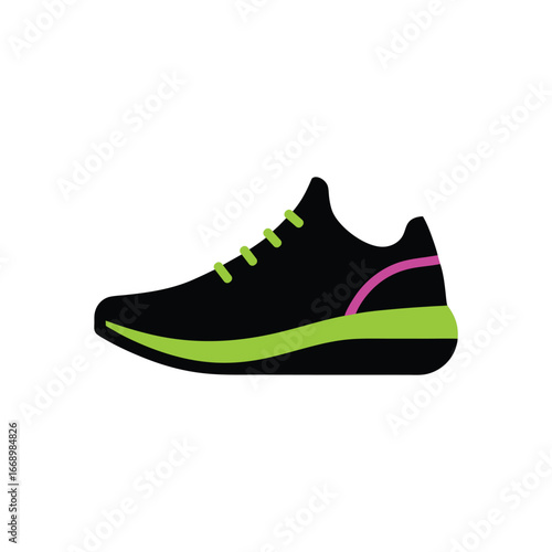 Neon Sports Shoes Vector Illustration Design