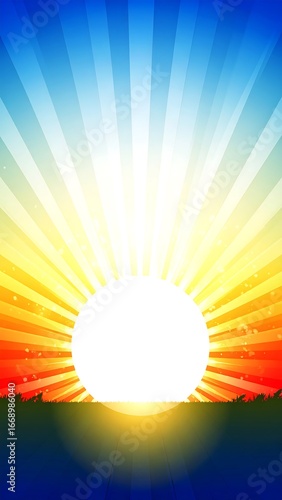 Sunrise over grassy field