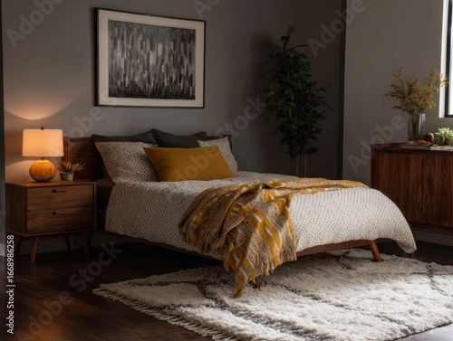 A cozy bedroom interior wit...