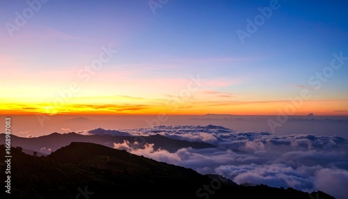 Sunrise over misty mountains (1)